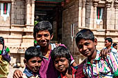 The great Chola temples of Tamil Nadu - The Sri Ranganatha Temple of Srirangam. Pilgrims visiting the temple. 